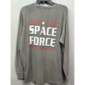 United States Space Force Long Sleeve Mens‎ Large Shirt Gray Alvins Island